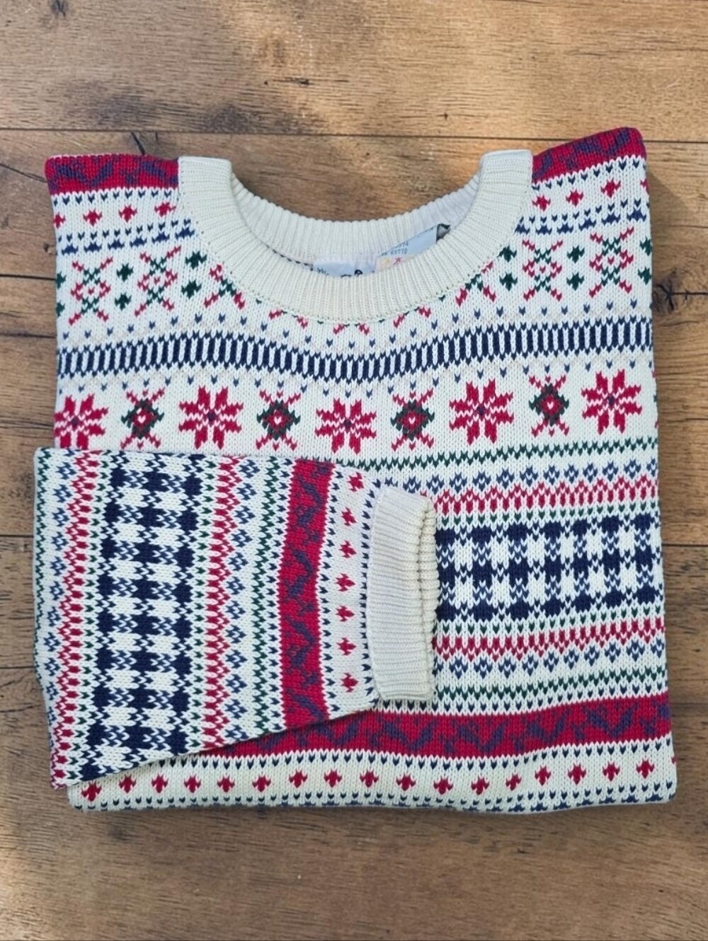 Northern Reflections | Vintage 90s Fair Isle Waffle Knit Crew Holiday Sweater
